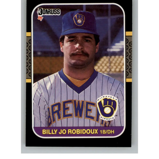 1987 Donruss #240 Billy Joe Robidoux EX Excellent Milwaukee Brewers Baseball Card  Image 1