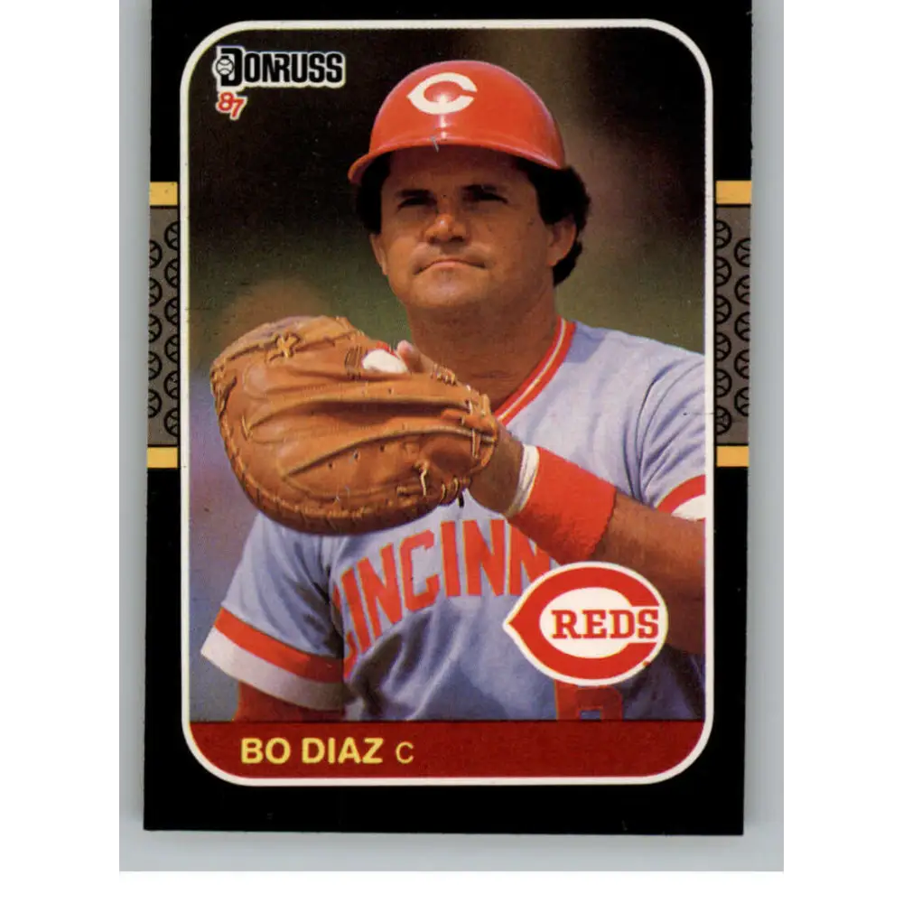 1987 Donruss #246 Bo Diaz EX Cincinnati Reds Baseball Card Image 1