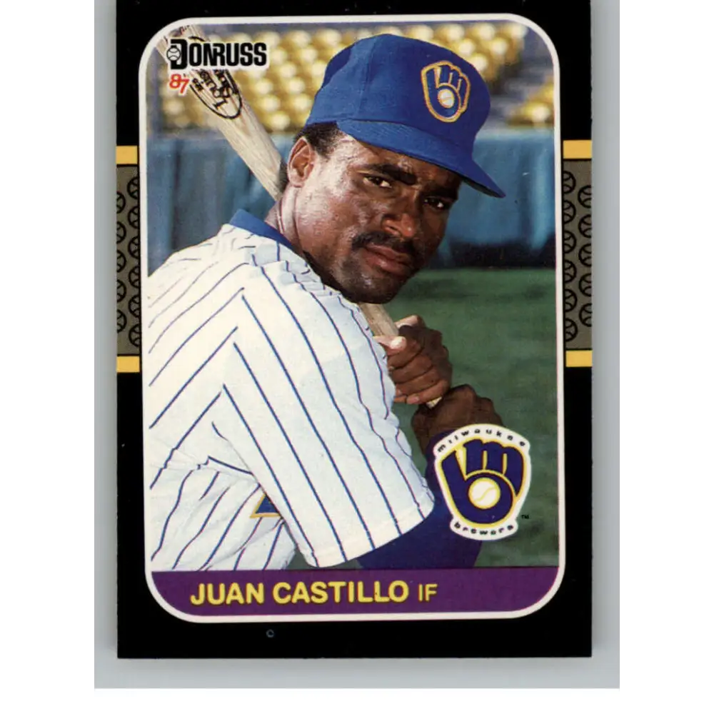 1987 Donruss #249 Juan Castillo EX Excellent RC Rookie Milwaukee Brewers Baseball Card  Image 1