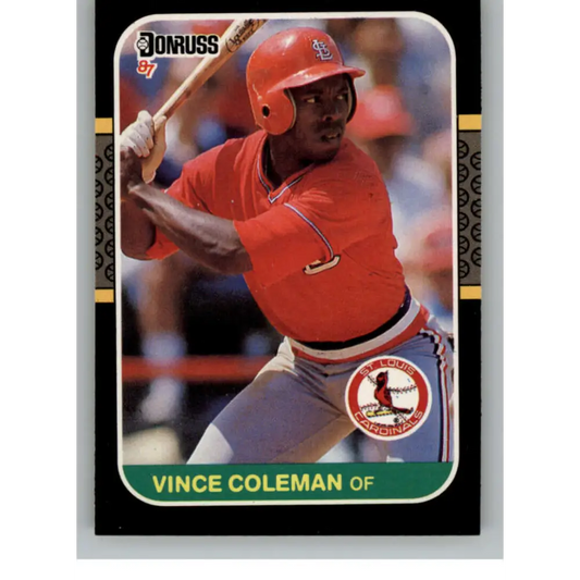 1987 Donruss #263 Vince Coleman EX Excellent St. Louis Cardinals Baseball Card  Image 1