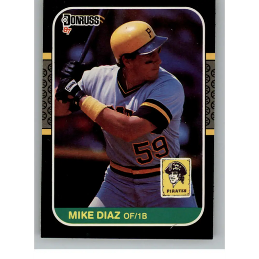 1987 Donruss #267 Mike Diaz EX Excellent RC Rookie Pittsburgh Pirates Baseball Card  Image 1