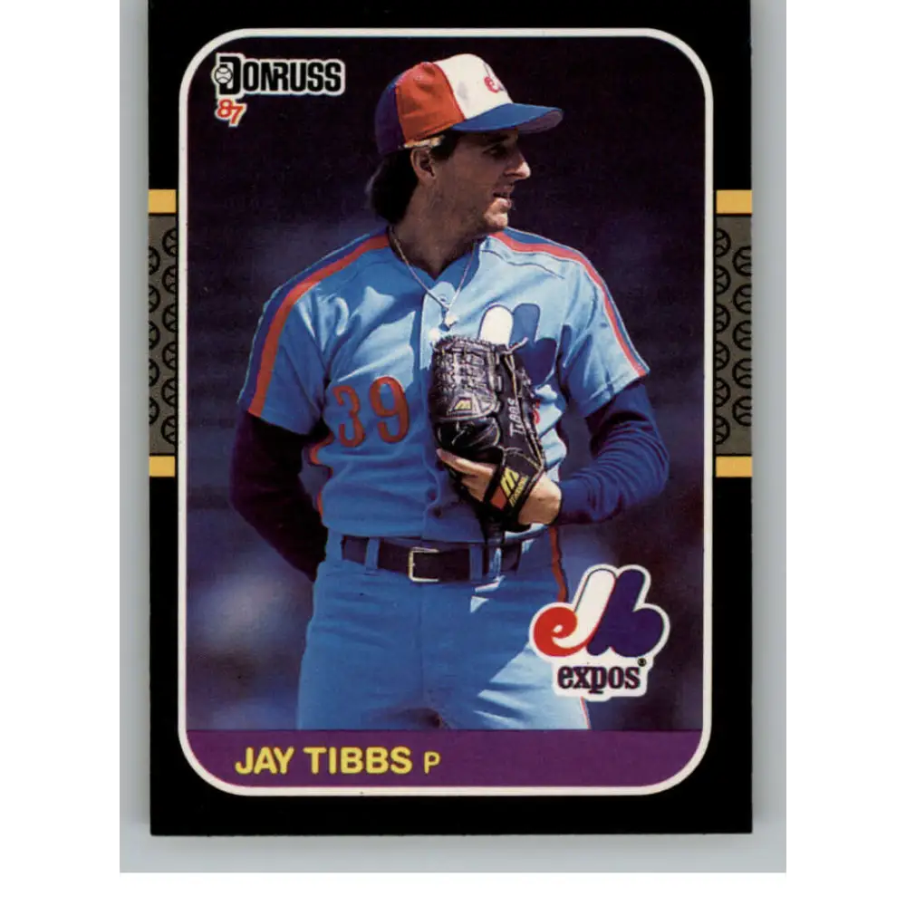 1987 Donruss #282 Jay Tibbs EX Montreal Expos Baseball Card Image 1