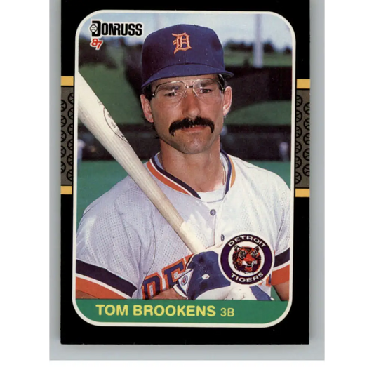 1987 Donruss #296 Tom Brookens EX Excellent Detroit Tigers Baseball Card  Image 1