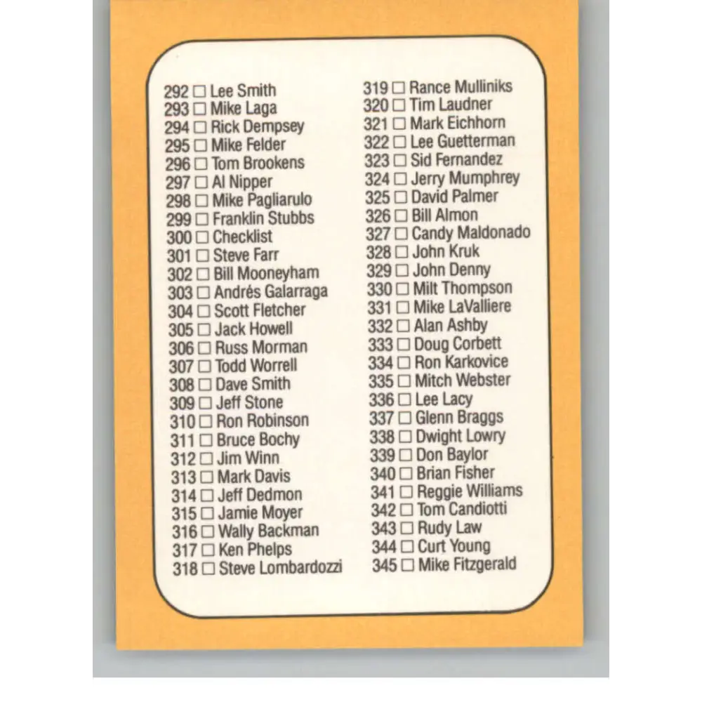 1987 Donruss #300 Checklist 240-345 EX Excellent Baseball Card  Image 2