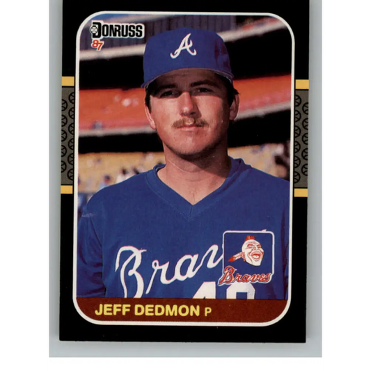 1987 Donruss #314 Jeff Dedmon EX Excellent Atlanta Braves Baseball Card  Image 1