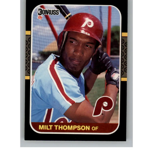 1987 Donruss #330 Milt Thompson EX Excellent Philadelphia Phillies Baseball Card  Image 1