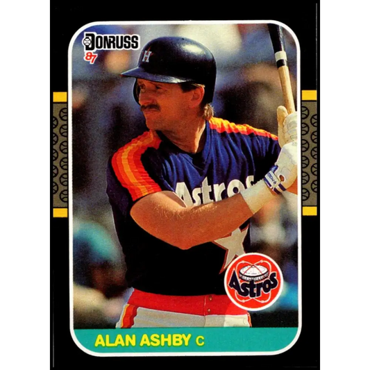 1987 Donruss #332 Alan Ashby UER EX Houston Astros Baseball Card Image 1