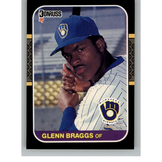 1987 Donruss #337 Glenn Braggs EX Excellent RC Rookie Milwaukee Brewers Baseball Card  Image 1
