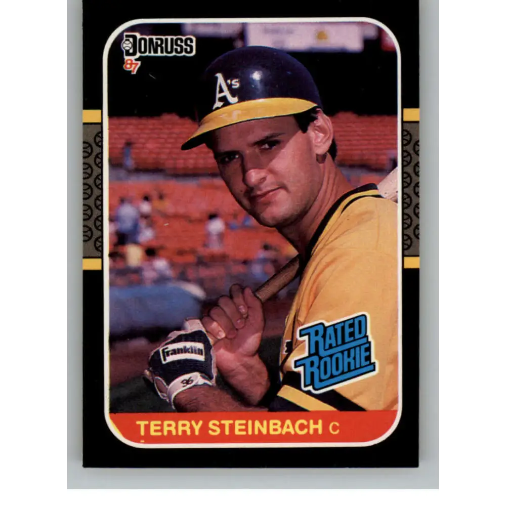 1987 Donruss #34 Terry Steinbach EX Excellent RC Rookie Oakland Athletics Baseball Card  Image 1