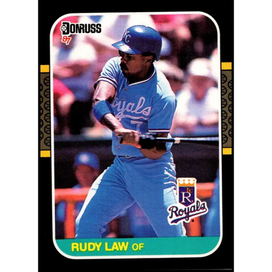 1987 Donruss #343 Rudy Law EX Excellent Kansas City Royals Baseball Card  Image 1