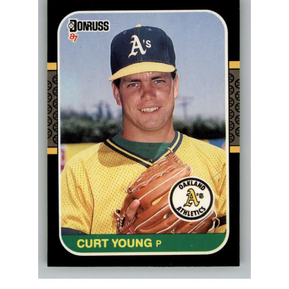 1987 Donruss #344 Curt Young EX Excellent Oakland Athletics Baseball Card  Image 1