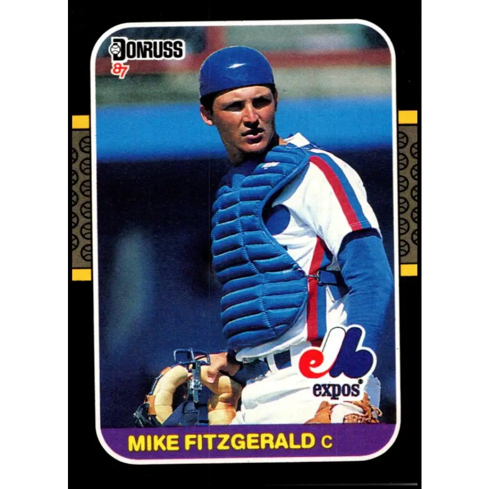 1987 Donruss #345 Mike Fitzgerald EX Excellent Montreal Expos Baseball Card  Image 1