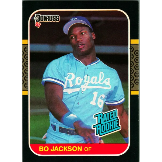 1987 Donruss #35 Bo Jackson EX Excellent RC Rookie Kansas City Royals Baseball Card  Image 1