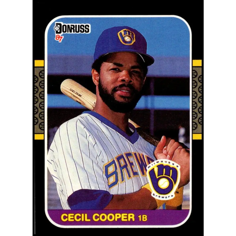 1987 Donruss #363 Cecil Cooper EX Excellent Milwaukee Brewers Baseball Card  Image 1