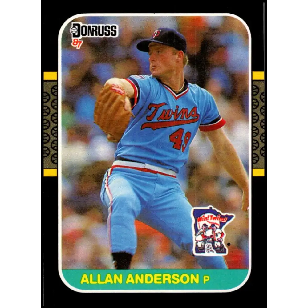 1987 Donruss #368 Allan Anderson EX Excellent RC Rookie Minnesota Twins Baseball Card  Image 1