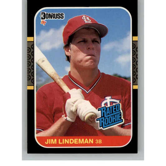 1987 Donruss #37 Jim Lindeman EX Excellent RC Rookie St. Louis Cardinals Baseball Card  Image 1