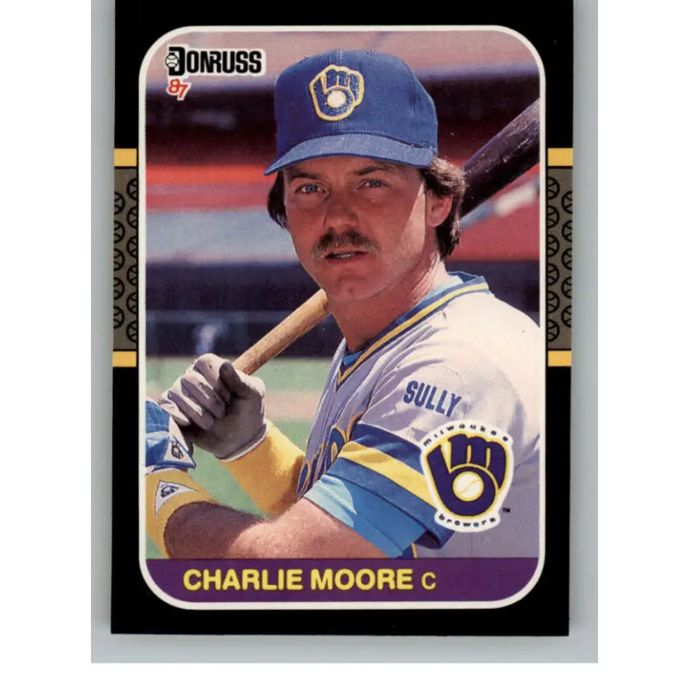 1987 Donruss #372 Charlie Moore EX Excellent Milwaukee Brewers Baseball Card  Image 1