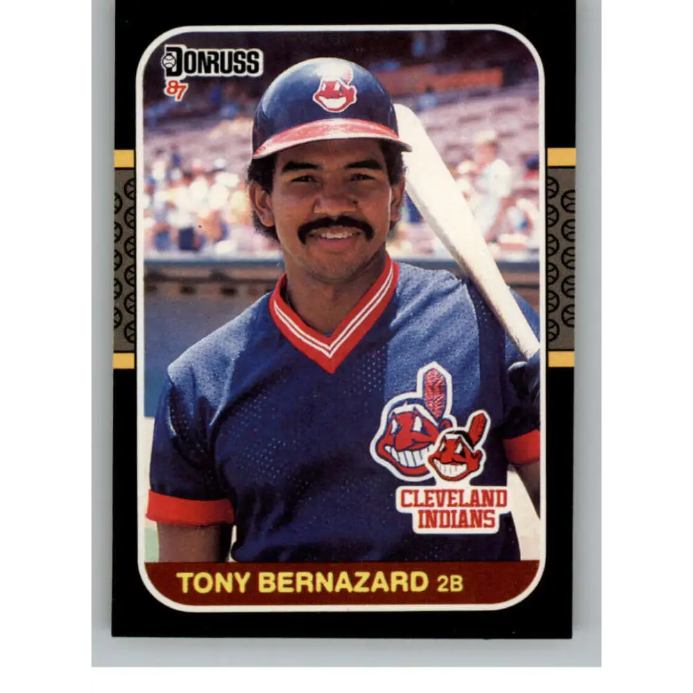 1987 Donruss #377 Tony Bernazard EX Excellent Cleveland Indians Baseball Card  Image 1