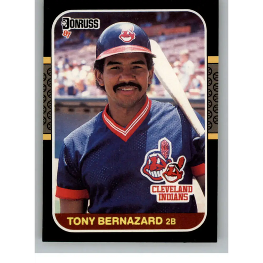 1987 Donruss #377 Tony Bernazard EX Excellent Cleveland Indians Baseball Card  Image 1