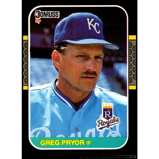 1987 Donruss #378 Greg Pryor EX Excellent Kansas City Royals Baseball Card  Image 1