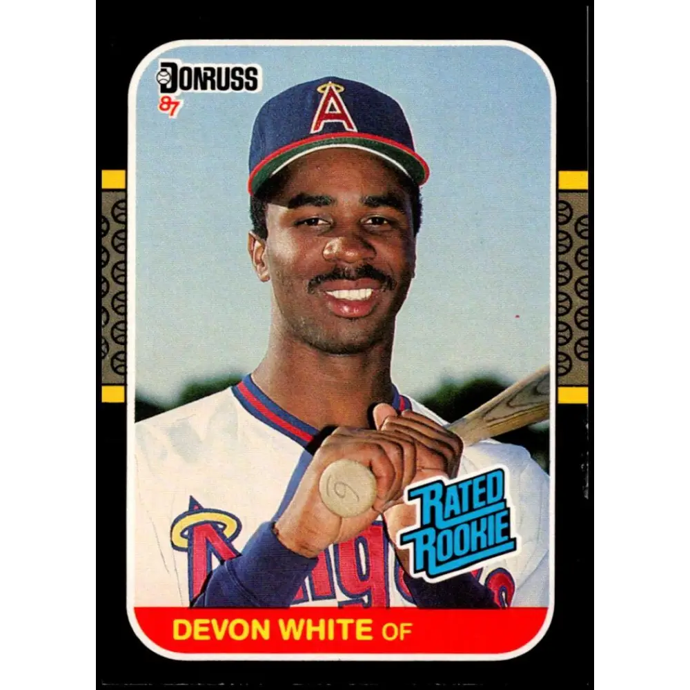 1987 Donruss #38 Devon White EX Excellent RC Rookie California Angels Baseball Card  Image 1