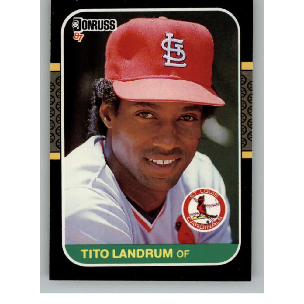 1987 Donruss #386 Tito Landrum EX Excellent St. Louis Cardinals Baseball Card  Image 1