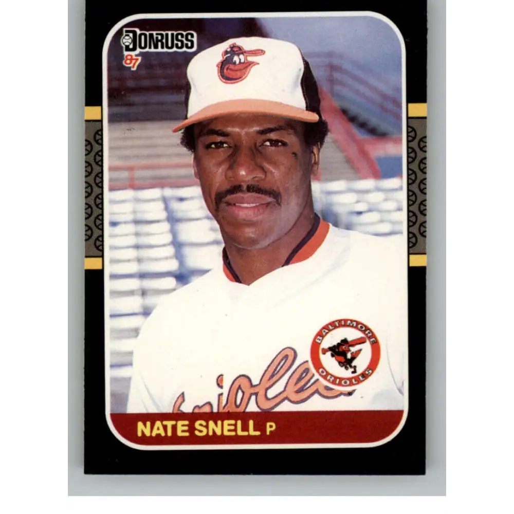 1987 Donruss #396 Nate Snell EX Baltimore Orioles Baseball Card Image 1