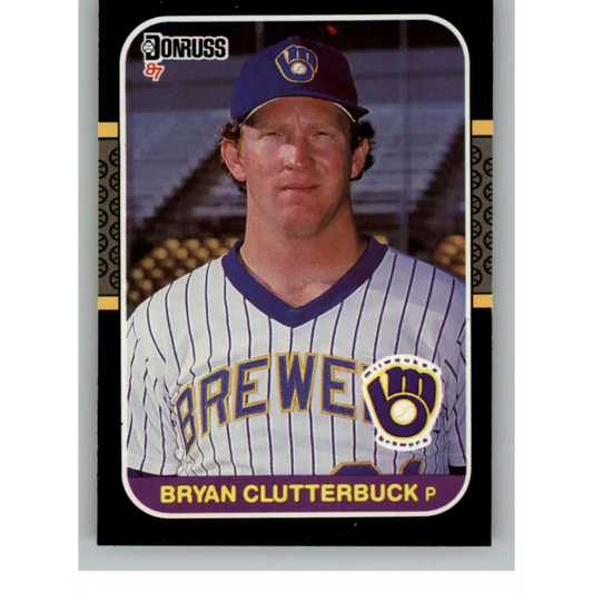 1987 Donruss #397 Bryan Clutterbuck EX Excellent RC Rookie Milwaukee Brewers Baseball Card  Image 1
