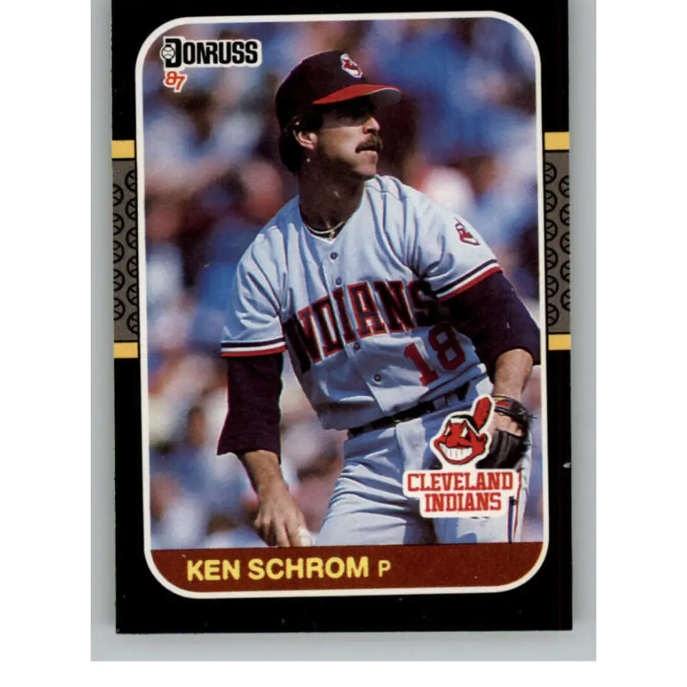 1987 Donruss #403 Ken Schrom EX Excellent Cleveland Indians Baseball Card  Image 1