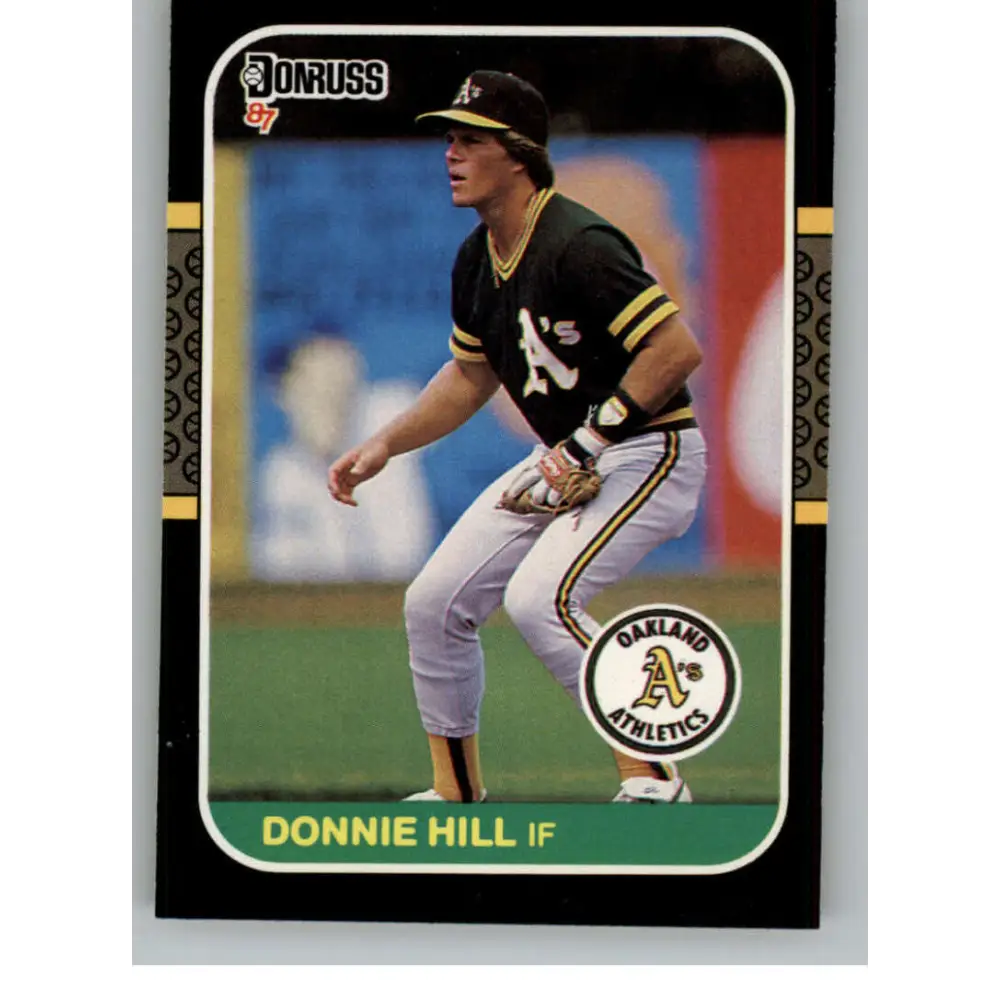 1987 Donruss #405 Donnie Hill EX Excellent Oakland Athletics Baseball Card  Image 1
