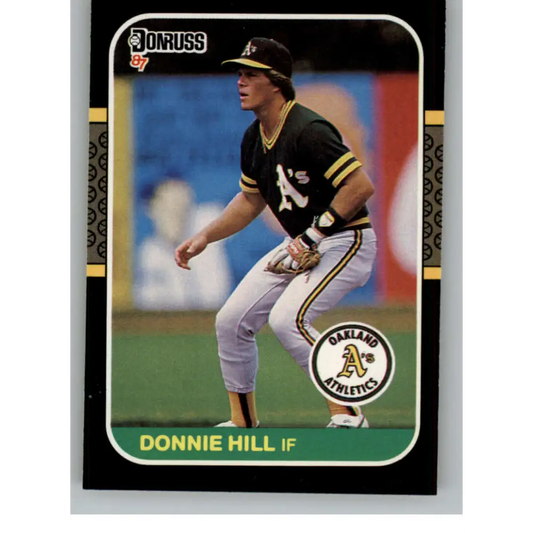 1987 Donruss #405 Donnie Hill EX Excellent Oakland Athletics Baseball Card  Image 1