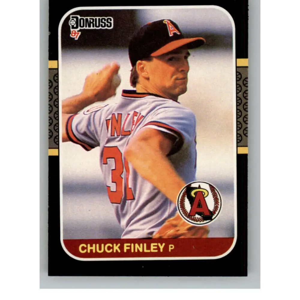 1987 Donruss #407 Chuck Finley EX Excellent RC Rookie California Angels Baseball Card  Image 1