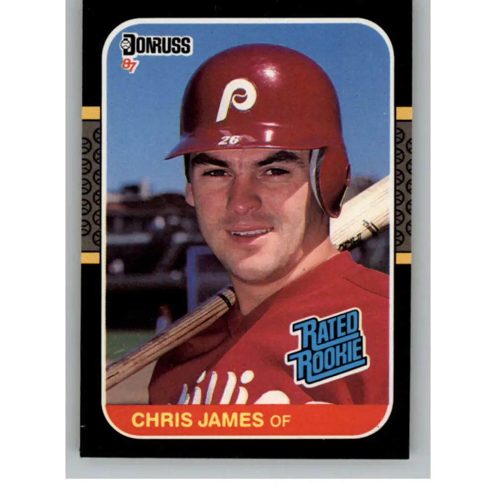 1987 Donruss #42 Chris James EX Excellent RC Rookie Philadelphia Phillies Baseball Card  Image 1