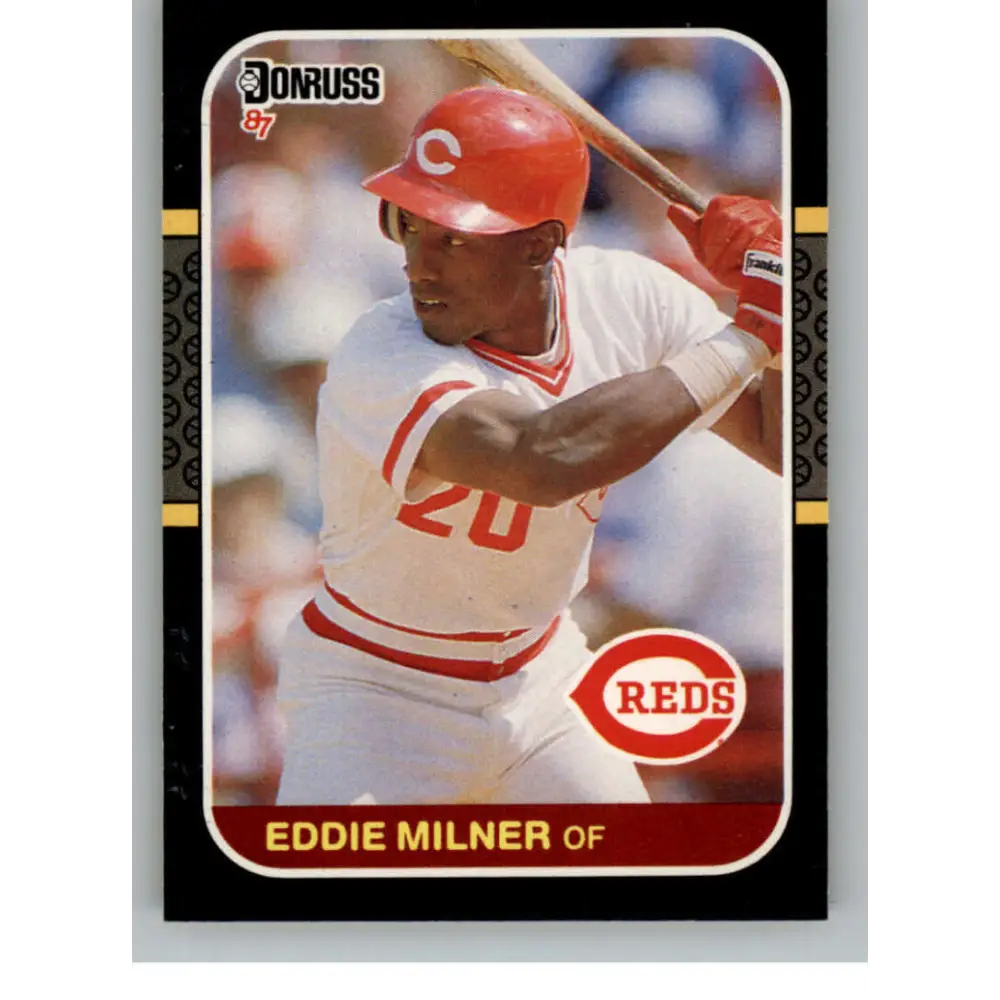 1987 Donruss #433 Eddie Milner EX Excellent Cincinnati Reds Baseball Card  Image 1