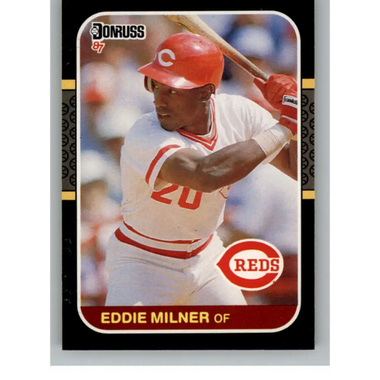 1987 Donruss #433 Eddie Milner EX Excellent Cincinnati Reds Baseball Card  Image 1