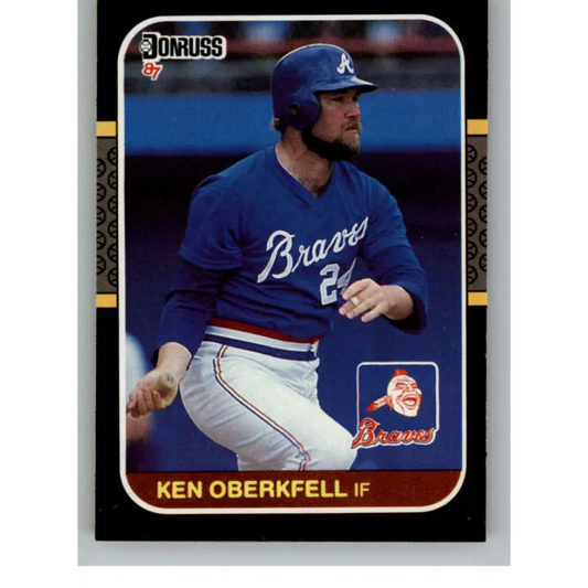1987 Donruss #437 Ken Oberkfell EX Excellent Atlanta Braves Baseball Card  Image 1