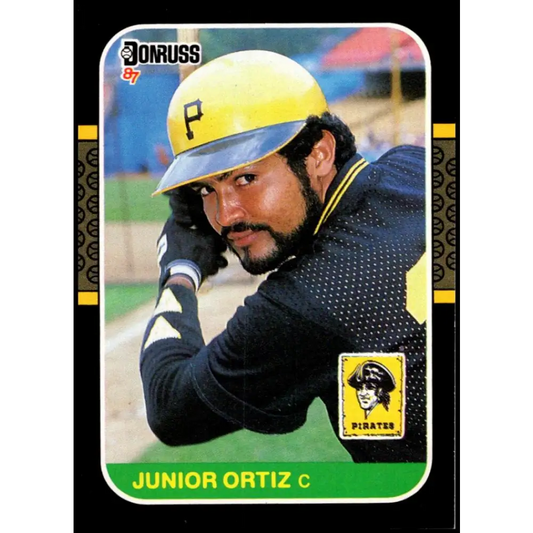 1987 Donruss #449 Junior Ortiz EX Excellent Pittsburgh Pirates Baseball Card  Image 1