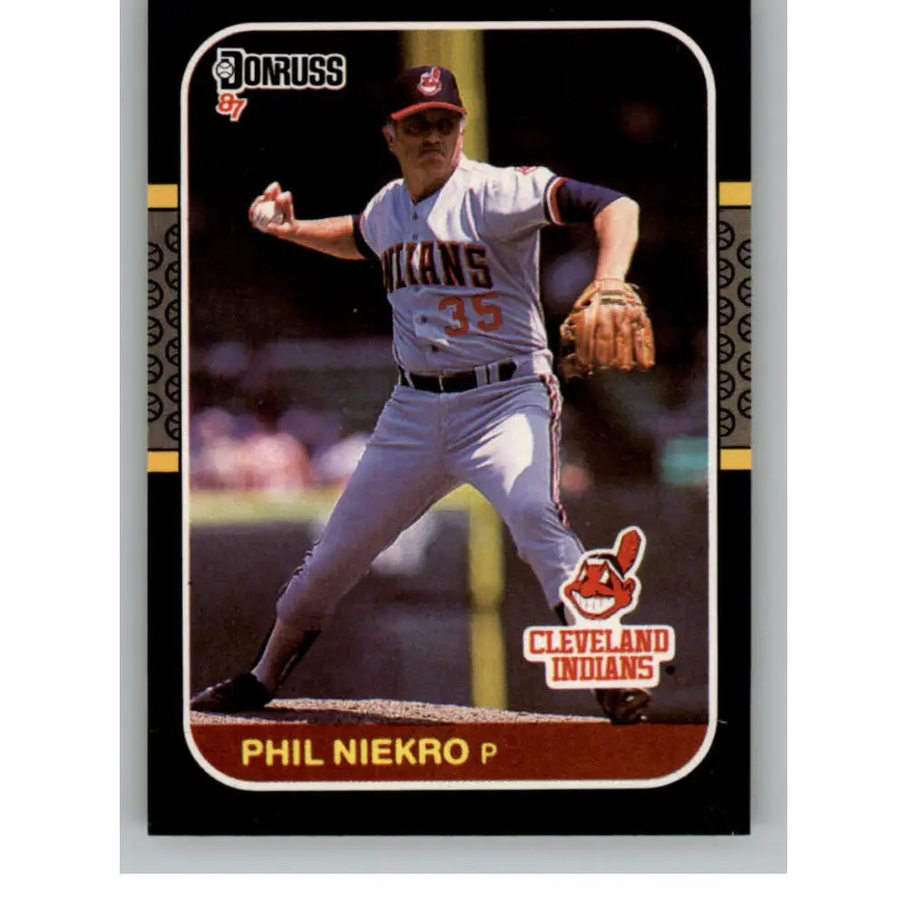 1987 Donruss #465 Phil Niekro EX Cleveland Indians Baseball Card Image 1