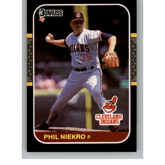 1987 Donruss #465 Phil Niekro EX Cleveland Indians Baseball Card Image 1
