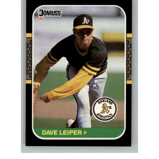 1987 Donruss #472 Dave Leiper EX RC Rookie Oakland Athletics Baseball Card Image 1