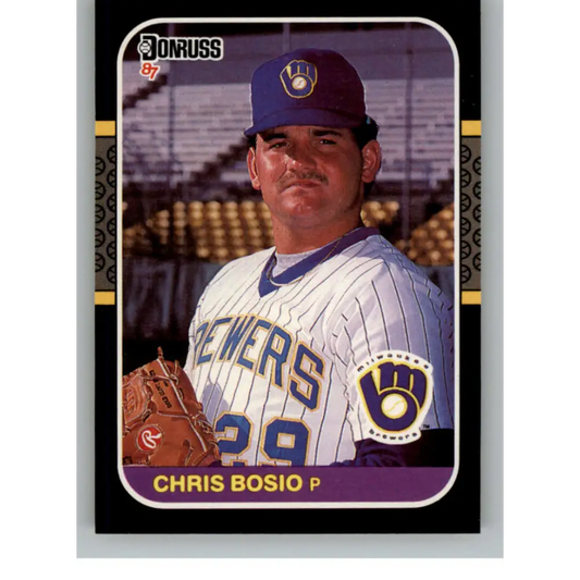 1987 Donruss #478 Chris Bosio EX Excellent RC Rookie Milwaukee Brewers Baseball Card  Image 1