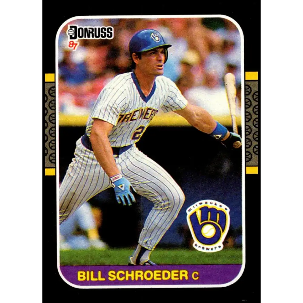 1987 Donruss #486 Bill Schroeder EX Excellent Milwaukee Brewers Baseball Card  Image 1