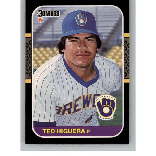 1987 Donruss #49 Teddy Higuera EX Excellent Milwaukee Brewers Baseball Card  Image 1