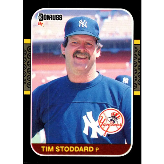 1987 Donruss #497 Tim Stoddard EX New York Yankees Baseball Card Image 1
