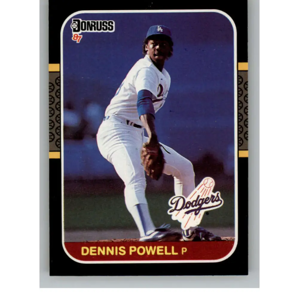 1987 Donruss #499 Dennis Powell EX Excellent Los Angeles Dodgers Baseball Card  Image 1