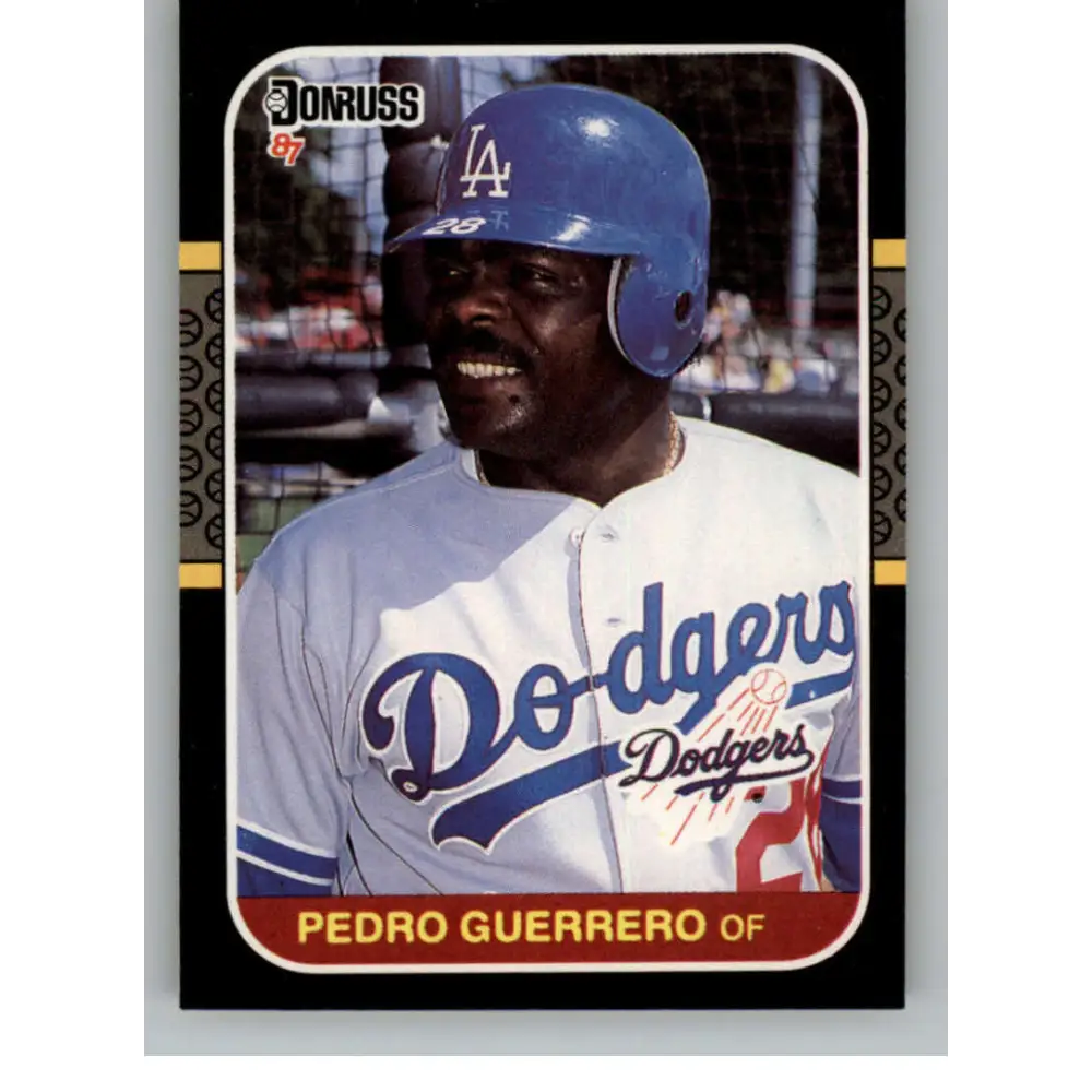 1987 Donruss #53 Pedro Guerrero EX Los Angeles Dodgers Baseball Card Image 1
