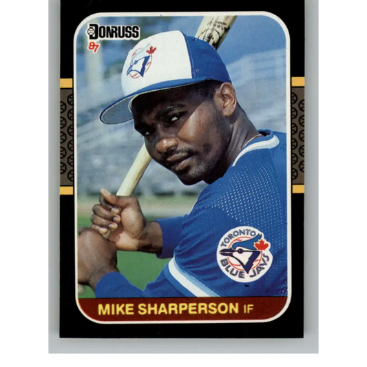 1987 Donruss #565 Mike Sharperson EX Excellent RC Rookie Toronto Blue Jays Baseball Card  Image 1
