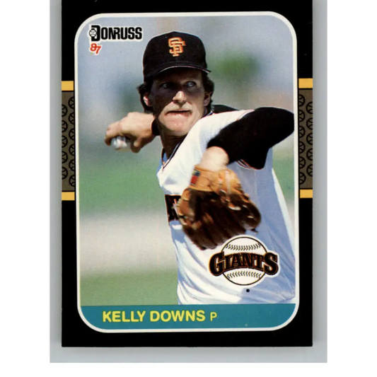 1987 Donruss #573 Kelly Downs EX Excellent RC Rookie San Francisco Giants Baseball Card  Image 1