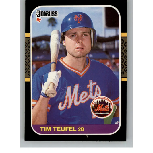 1987 Donruss #581 Tim Teufel EX Excellent New York Mets Baseball Card  Image 1