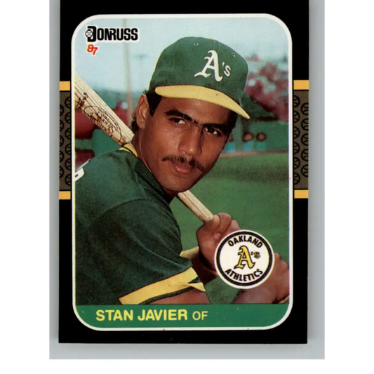 1987 Donruss #590 Stan Javier EX Excellent Oakland Athletics Baseball Card  Image 1